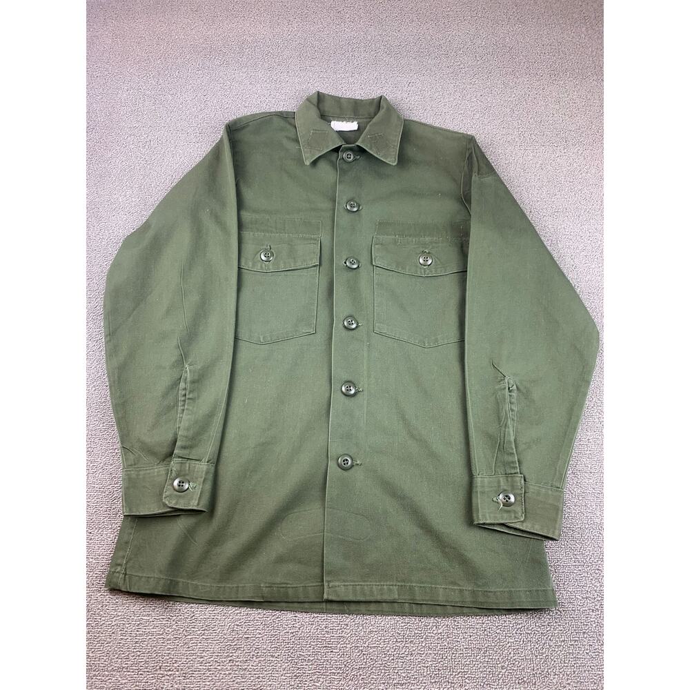 Selma Apparel Military Utility Shirt Jacket Men Olive Green OG 507 Vintage‎